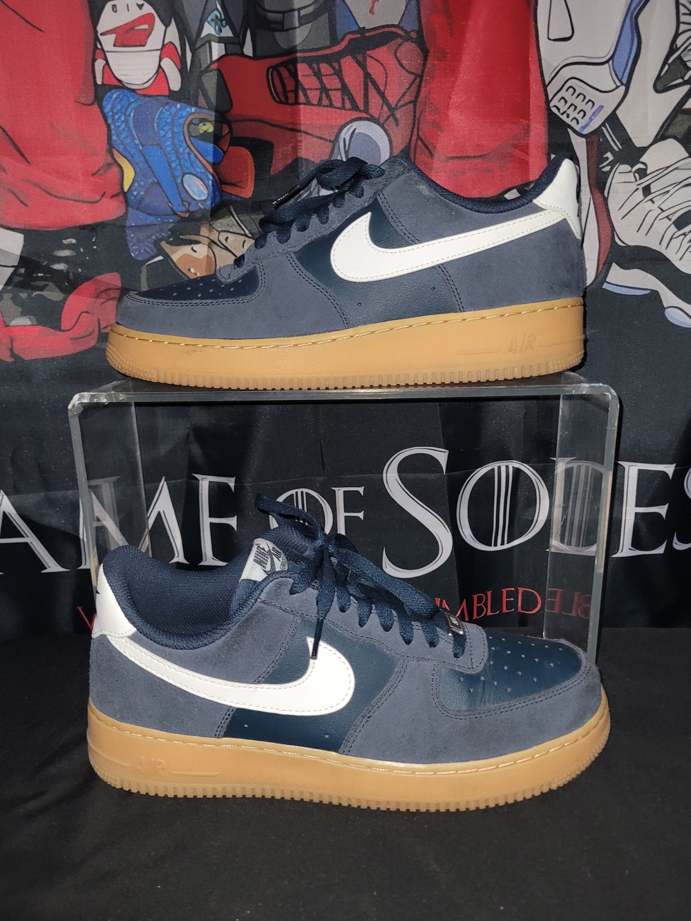 Nike Air Force 1 Low Navy Suede with Gum Sole